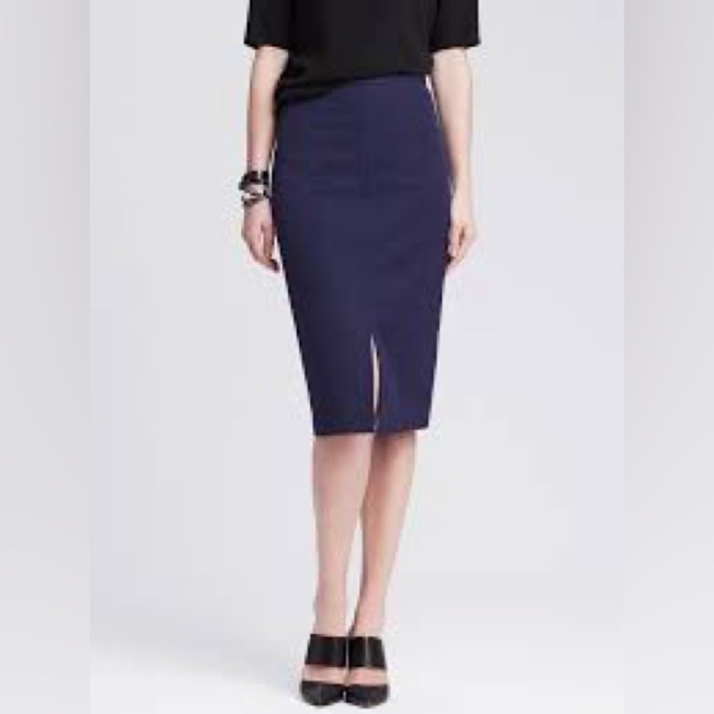 Banana Republic Sloan-fit Vented Pencil Skirt - navy blue